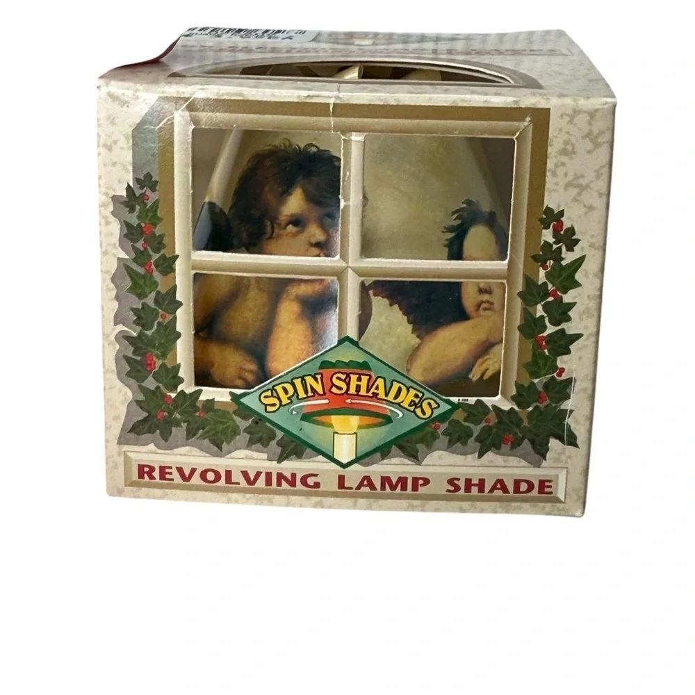 Vintage‎ 1994 Spin Shades Raphael Cherubs Revolving Lamp Shade SXL-735S NIB